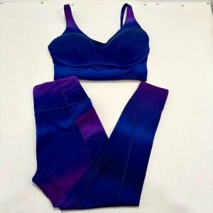 Victoria's Secret Set On Point Blue and Purple Sports Bra- leggings and bra